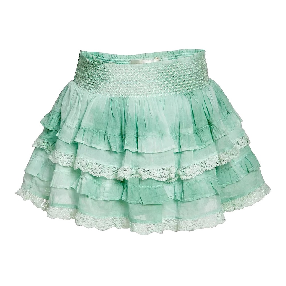 (Brand New) LoveShackFancy Billie Mini Skirt - Jade Mist (Girls)